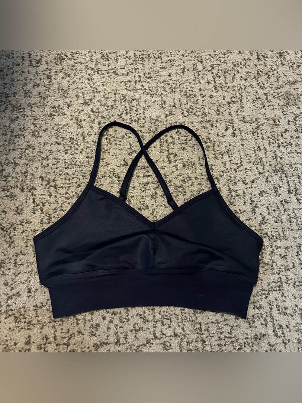 Alo Yoga Navy Blue Aria Mesh Trim Sports Bra Size Small